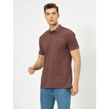 Koton Erkek Polo Yaka Metal Logo Detaylı Slim Fit Tişört - Bordo