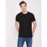 Koton Erkek Siyah Bisiklet Yaka Kısa Kollu T-Shirt, M Beden