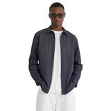 Koton Erkek Spor Gömlek Mikro Desenli Slim Fit Non Iron Lacivert Desenli, M