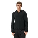 KOTON Erkek Spor Sweat Kapşonlu Fermuarlı Cep Detaylı Sweatshirt, Siyah (999), Xl
