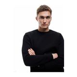 Koton Erkek Sweatshirt, Pamuklu, Uzun Kollu, Bisiklet Yaka, Siyah, L Beden