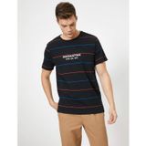 Koton Erkek T-Shirt, Bisiklet Yaka, Kısa Kollu, Yazılı Baskılı, Siyah, S Beden