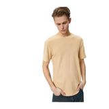 Koton Erkek T-shirt, Bisiklet Yaka, Regular Kalıp, Bej, 2XL Beden