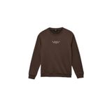 Koton Erkek Uzun Kollu Bisiklet Yaka Baskılı Sweatshirt, Kahve, M Beden