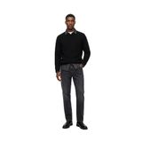 Koton Erkek Uzun Kollu Regular Fit Dokulu Bisiklet Yaka Sweatshirt, Siyah, 2XL