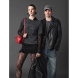 Koton Fermuar Detaylı Uzun Kollu Crop Oversize Suni Deri Biker Ceket Siyah 6sak20016ew