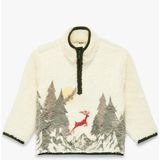 Koton Fermuar Detaylı Uzun Kollu Dik Yaka Polar Yılbaşı Sweatshirt - Ekru - 18 - 24 Ay