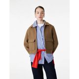 Koton Fermuarlı Cepli Crop Kaşe Ceket - Yeşil - 42