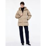 Koton Fermuarlı Uzun Kollu Su Itici Kapüşonlu Oversize Şişme Mont - 34 - Kahve