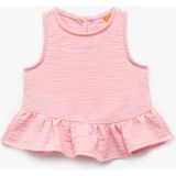 Koton Fırfır Detaylı Kolsuz Bisiklet Yaka Bluz - 4 - 5 Yaş - Pembe