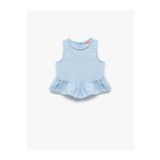 Koton Fırfır Detaylı Kolsuz Bisiklet Yaka Crop Bluz