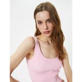 Koton Fitilli Atlet U Yaka Kalın Askılı - XL - Pembe