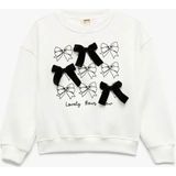 Koton Fiyonk Detaylı Ekru Kız Çocuk Sweatshirt 6WKG10124AK - 4 - 5 Yaş