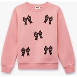 Koton Fiyonklu Pembe Kız Çocuk Sweatshirt 7WKG10081AK - Açık Pembe - 7 - 8 Yaş