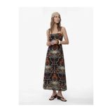Koton Floral Etnik Desenli Siyah Kadın Elbise 6Sak80102Ew