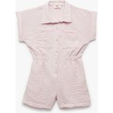 Koton Gömlek Yaka Cep Detaylı Kısa Kollu Salopet Tulum - Pembe - 9 - 10 Yaş