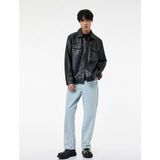 Koton Gömlek Yaka Kapaklı Cepli Uzun Kollu Slim Fit Suni Deri Ceket - Siyah