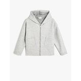 Koton Gri Melanj Kız Çocuk Ceket 5WKG10106AK