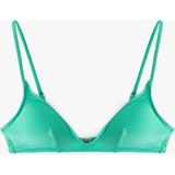Koton Hafif Destekli Parlak Ince Askılı Bikini Üstü - Yeşil - 40