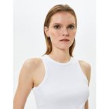 Koton Halter Yaka Atlet Fitilli Basic Pamuklu - Beyaz