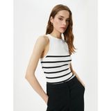 Koton Halter Yaka Atlet Kolsuz Fitilli - Siyah