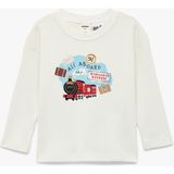Koton Harry Potter Baskılı Uzun Kollu Bisiklet Yaka Lisanslı Oversize Tişört - Ekru - 18 - 24 Ay