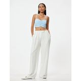 Koton Ince Askılı Drapeli Büstiyer Keten Karışımlı Slim Fit - Mavi - 40