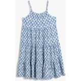 Koton Ince Askılı Etnik Desenli Mini Elbise - Ekru - 6 - 7 Yaş