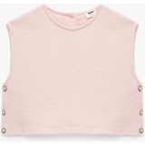 Koton Inci Düğme Detaylı Bisiklet Yaka Kolsuz Crop Tüvit Bluz - Pembe - 7 - 8 Yaş