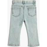 Koton Ispanyol Paça Kot Pantolon Cepli Pamuklu - Flare Jean - 2 - 3 Yaş - Mavi