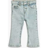 Koton Ispanyol Paça Kot Pantolon Cepli Pamuklu - Flare Jean - 4 - 5 Yaş - Mavi
