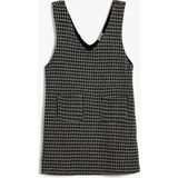 Koton Jile Elbise Mini Cepli V Yaka Kolsuz - 9 - 10 Yaş - Siyah