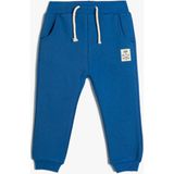 Koton Jogger Eşofman Altı Aplike Detaylı Beli Bağlamalı Şardonlu - 6 - 9 Ay - Mavi