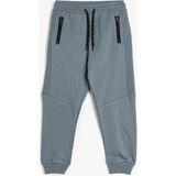 Koton Jogger Eşofman Altı Beli Bağlamalı Şardonlu Pamuklu - 5 - 6 Yaş - Mavi