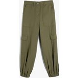 Koton Jogger Kargo Cepli Pantolon Düğmeli Bol Kalıp - 6 - 7 Yaş - Yeşil