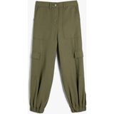 Koton Jogger Kargo Cepli Pantolon Düğmeli Bol Kalıp - 7 - 8 Yaş - Yeşil