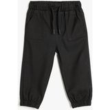 Koton Jogger Pantolon Beli Bağlamalı Cepli Erkek Çocuk İçin Rahat Kalıp Polyester Karışımlı - 9 - 12 Ay - Siyah - Relax Fit