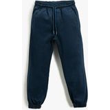 Koton Jogger Pantolon Beli Bağlamalı Cepli Erkek Çocuk Rahat Kalıp Polyester Karışımlı - 12 - 18 Ay - Lacivert - Klasik