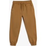 Koton Jogger Pantolon Beli Bağlamalı Erkek Çocuk Pamuklu Cepli Kahve Renkli Model - 6 - 7 Yaş