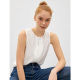 Koton Kadın Bisiklet Yaka Atlet Pencere Detaylı Tanktop - Kırık Beyaz - 42