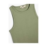 Koton Kadın Jersey Kolsuz T-Shirt Yeşil Renk Hafif Tasarım ve Nefes Alabilir Kumaş - XS