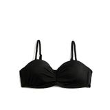 Koton Kadın Kalp Yaka Büzgülü Bikini Üstü, Siyah (999), 34