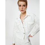 Koton Kadın Kırık Beyaz Denim Ceket M Malzeme Özellikleri ile Şık Tasarım