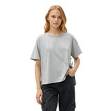 Koton Kadın Relax Fit Tişört Pamuklu Kısa Kollu, Gri (035), M