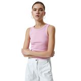 KOTON Kadın Ribanalı Basic Atlet Pamuklu Slim Fit, Pembe (273), L