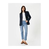 Koton Kadın Slim Fit İndigo Denim Pantolon, Yüksek Bel, Dar Paça, 28/32 Beden