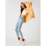 Koton Kadın Yüksek Bel Dar Kesim Kot Pantolon - Skinny Jean - 32 / 32 - Açık İndigo