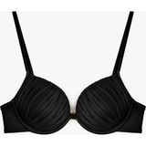 Koton Kalp Yaka Büzgülü Push-Up Bikini Üstü - 38 - Siyah