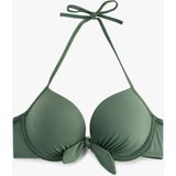 Koton Kalp Yaka Fiyonk Detaylı Push-Up Bikini Üstü - 40 - Yeşil