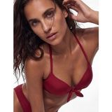 Koton Kalp Yaka Fiyonklu Push-Up Bikini Üstü - 36 - Bordo